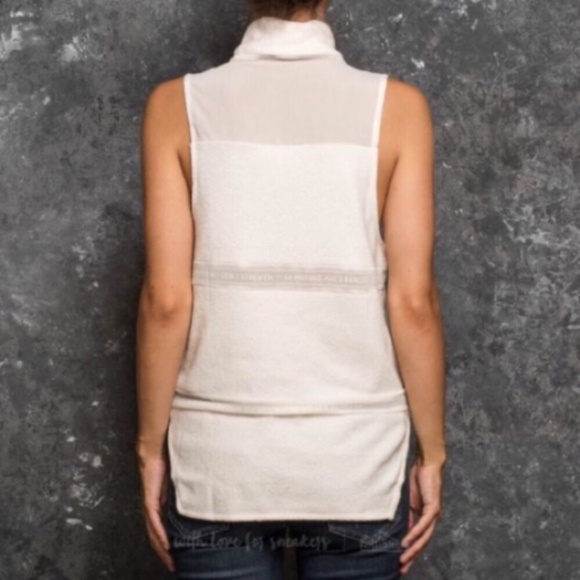 Adidas Women's Cowl Neck Cream Sweater Tank - Picture 2 of 10